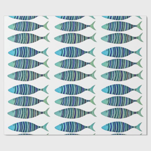 Drie gestreepte vissen cadeaupapier (Vlak)