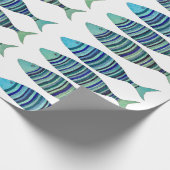 Drie gestreepte vissen cadeaupapier (Hoek)