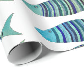Drie gestreepte vissen cadeaupapier (Rol Hoek)