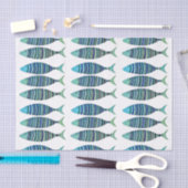 Drie gestreepte vissen tissuepapier (Craft)