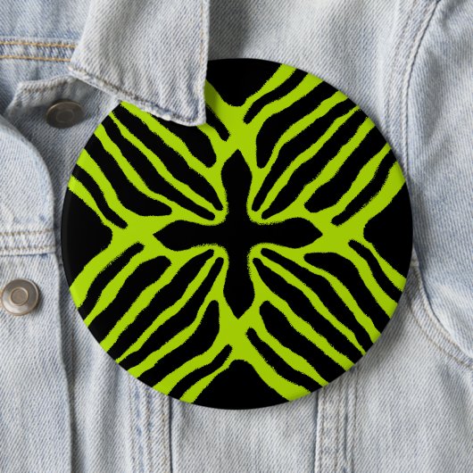 Drie gestripte gifdekkikker ronde button 6,0 cm (In situ)