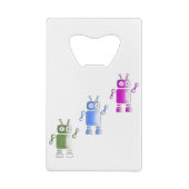 Drie Geweldige Retro Robots Creditkaart Flessenopener (Achterkant)