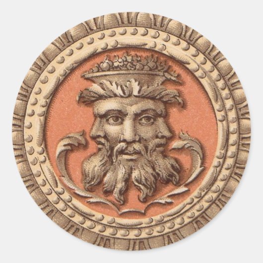 drie gezichten ronde sticker (Voorkant)