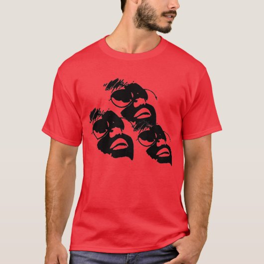 drie gezichten t-shirt (Voorkant)