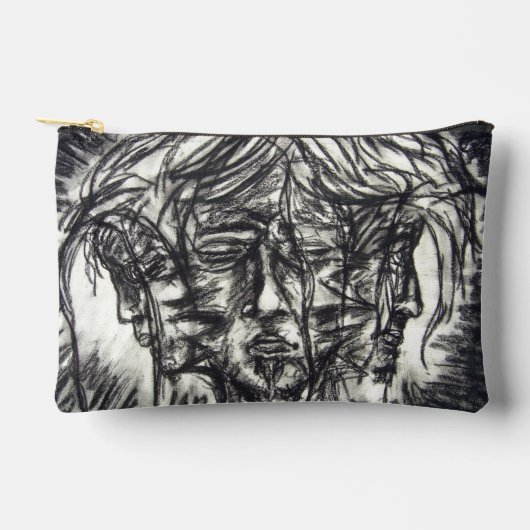 Drie Gezichten Van Metaalziekte Houtskool Tekening Etui (Voorkant)