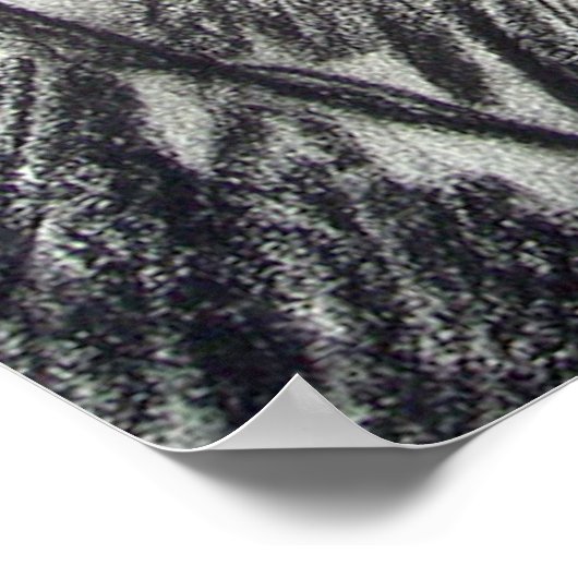 Drie Gezichten Van Metaalziekte Houtskool Tekening Poster (Hoek)