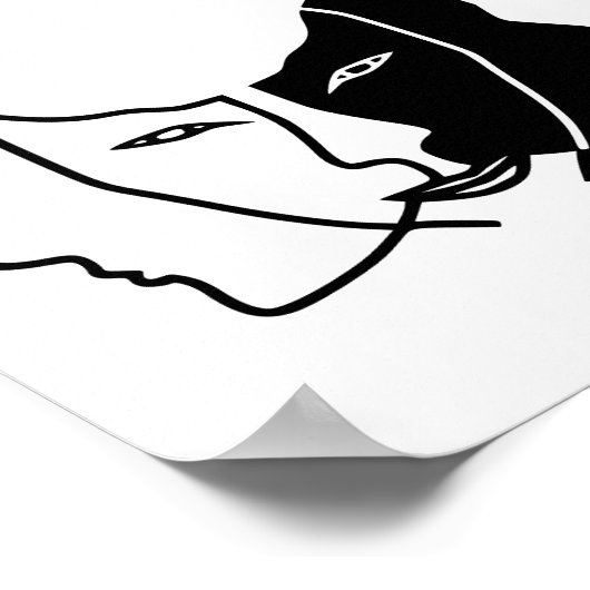 drie gezichten zwarte witte gemini poster (Hoek)