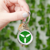 Drie ginkgo-blad sleutelhanger (Hand)