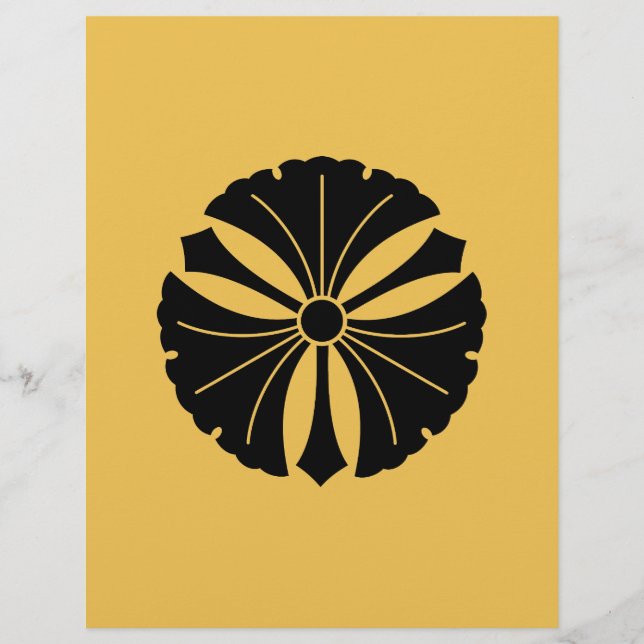 Drie ginkgo bladeren met zwaarden (Voorkant)