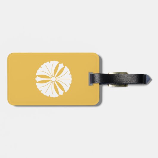 Drie ginkgo-bladeren met zwaarden bagagelabel (Achterkant horizontaal)