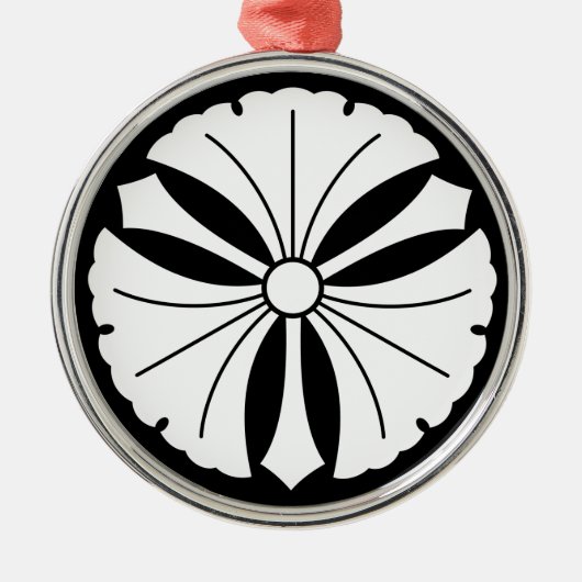 Drie ginkgo-bladeren met zwaarden metalen ornament (Voorkant)