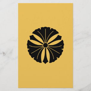 Drie ginkgobladeren met zwaarden briefpapier