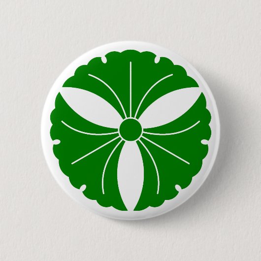 Drie ginkobladeren ronde button 5,7 cm (Voorkant)