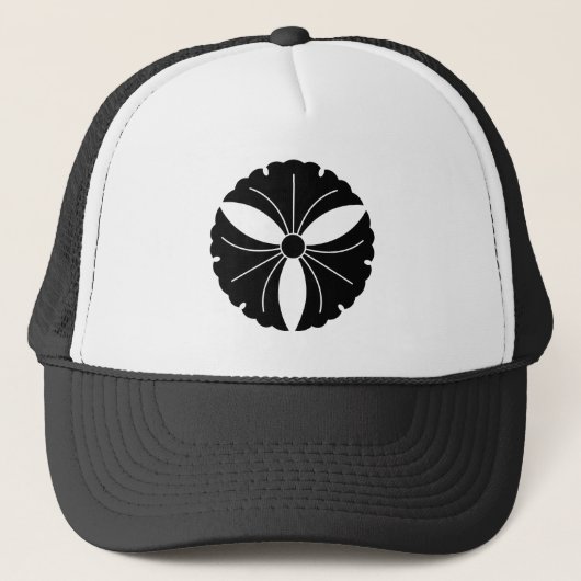 Drie ginkobladeren trucker pet (Voorkant)