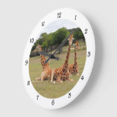 Drie Giraffe bij Fossil Rim Wall Clack Grote Klok (Hoek)