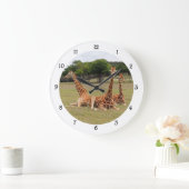 Drie Giraffe bij Fossil Rim Wall Clack Grote Klok (Huis)