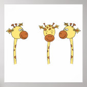 Drie Giraffe Cartoon. Poster (Voorkant)