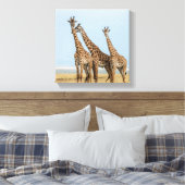 Drie giraffen die poseren canvas afdruk (Insitu (Slaapkamer))