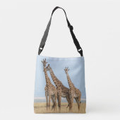 Drie giraffen in pose crossbody tas (Achterkant)