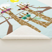 Drie giraffen in zonnebril sherpa deken (3/4)