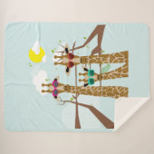 Drie giraffen in zonnebril sherpa deken (Voorkant (horizontaal))