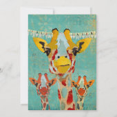 Drie Giraffes die op zaterdag uitgenodigd zijn Kaart (Achterkant)