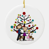 Drie GIrls, Twee Dogs Holiday Ornament (Achterkant)