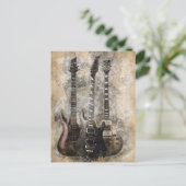 Drie gitaren briefkaart (Staand voorkant)