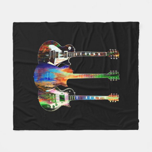 Drie gitaren fleece deken (Voorkant (Horizontaal))