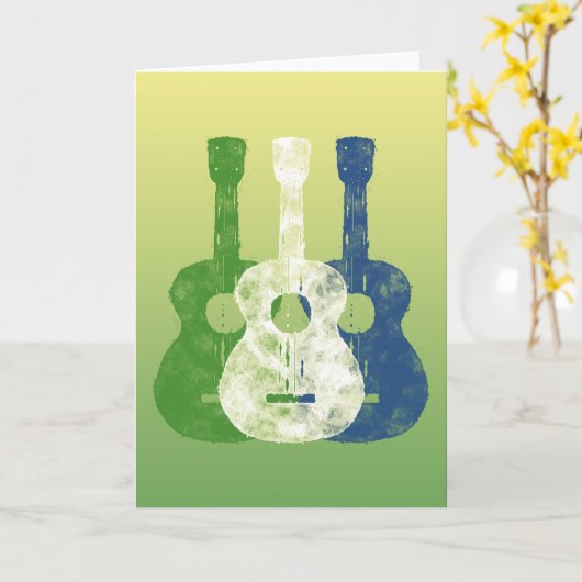 Drie gitaren kaart (Gele Bloem)