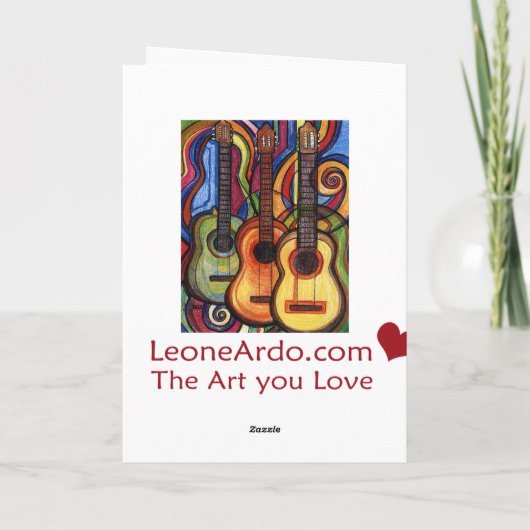 Drie gitaren kaart (Achterkant)