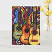 Drie gitaren kaart (Gele Bloem)
