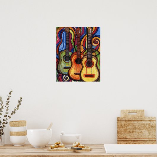 Drie gitaren poster (Keuken)