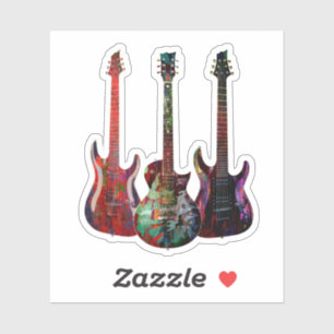 Drie gitaren sticker