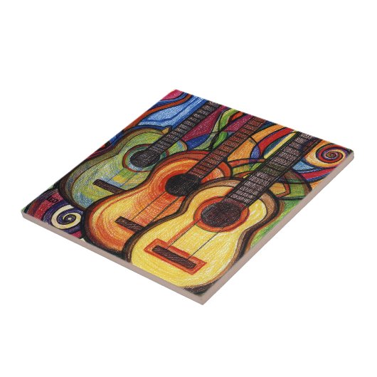 Drie gitaren tegeltje (Zijkant)