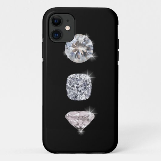 Drie glans kristal diamanten Case-Mate iPhone case (Achterkant)
