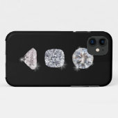 Drie glans kristal diamanten Case-Mate iPhone case (Achterkant (horizontaal))