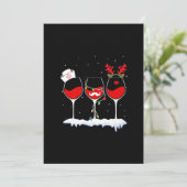 Drie glas rode wijn Funny Kerstlampjes Nur Save The Date (Staand voorkant)