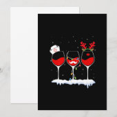 Drie glas rode wijn Funny Kerstlampjes Nur Save The Date (Voorkant / Achterkant)