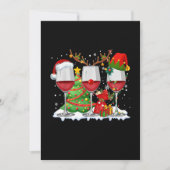 Drie glas rode wijn Funny Xmas drinker Christm Save The Date (Voorkant)