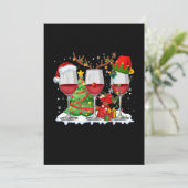 Drie glas rode wijn Funny Xmas drinker Christm Save The Date (Staand voorkant)