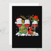 Drie glas rode wijn Funny Xmas drinker Christm Save The Date (Voorkant / Achterkant)