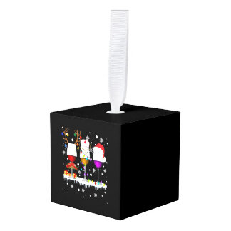 Drie glas rode wijnverpleegster Kerstmis Ugly Xmas Decoratie