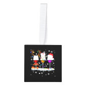 Drie glas rode wijnverpleegster Kerstmis Ugly Xmas Decoratie (Voorkant)