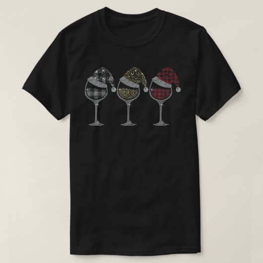 Drie glazen buffels voor kerstfeestdagen S T-shirt (Design voorkant)