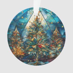 Drie Glazen in lood bomen Ornament