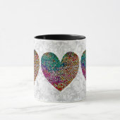 Drie Glazen in lood Stijl Harten op  Mok (Midden)