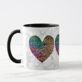 Drie Glazen in lood Stijl Harten op  Mok (Links)