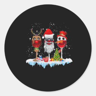 Drie glazen kerstlampjes voor de kerstman x ronde sticker