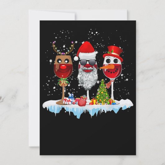 Drie glazen kerstlampjes voor de kerstman x save the date (Voorkant)